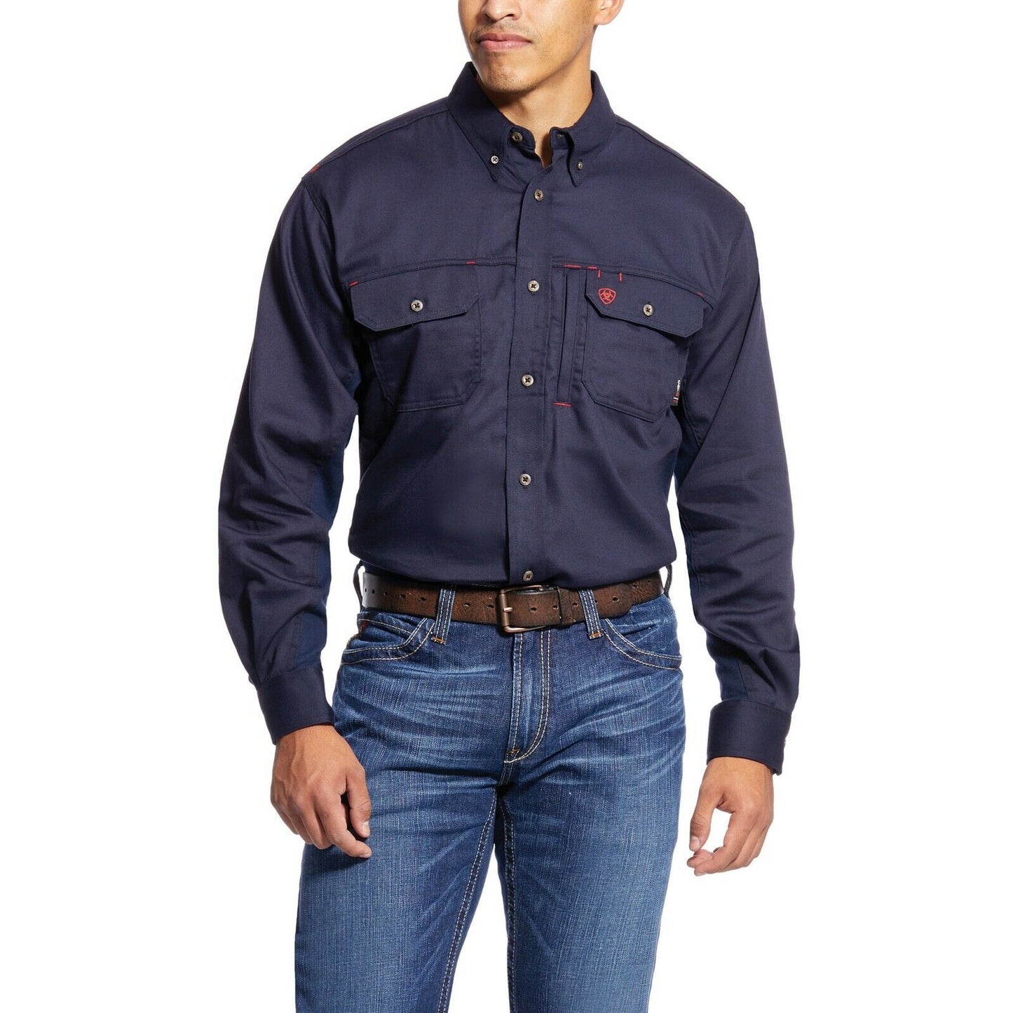 Ariat® Men's FR Solid Vent Navy Blue Work Shirt 10019062