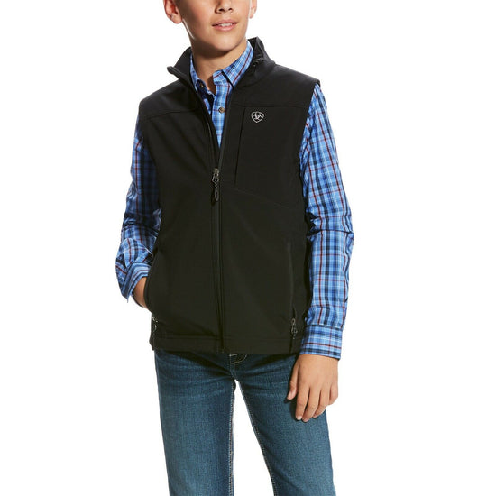 Ariat® Boy's Vernon 2.0 Black Stretch Softshell Vest 10024058