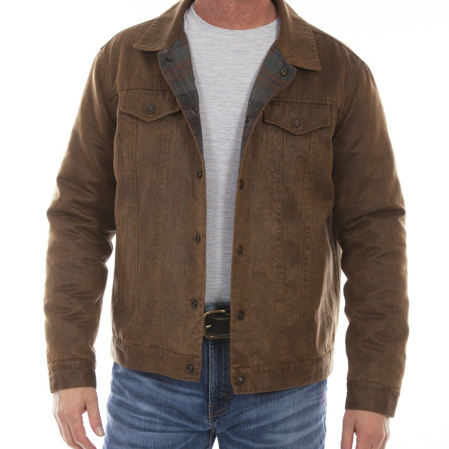 Load image into Gallery viewer, Scully Men&amp;#39;s Moleskin Snap Front Brown Jacket TR-092-BRN
