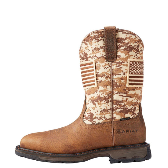 Ariat Men's Brown Workhog Patriot Square Steel Toe Work Boots 10022968 - Wild West Boot Store
