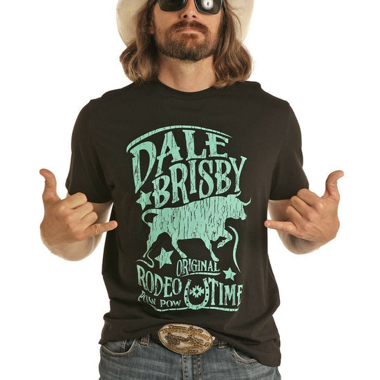 Rock & Roll Cowboy Men's Dale Brisby Original Black T-Shirt P9-5523