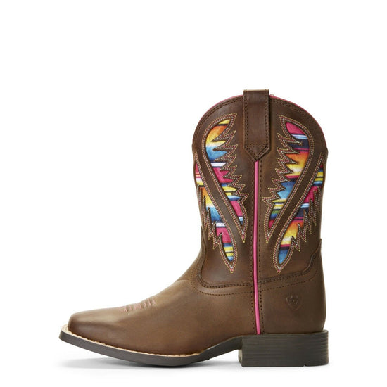 Ariat® Kid's Quickdraw VentTEK Brown Serape Cowgirl Boots 10027306 - Wild West Boot Store