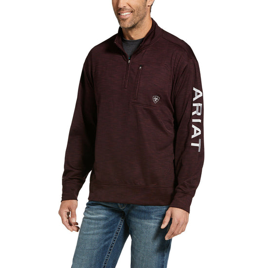 Load image into Gallery viewer, Ariat® Men&amp;#39;s Team Logo Malbec 1/4 Zip Sweatshirt 10032948
