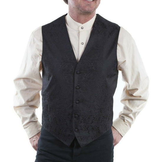 Load image into Gallery viewer, Scully Men&amp;#39;s Classic Paisley Black Western Vest RW093N-BLK
