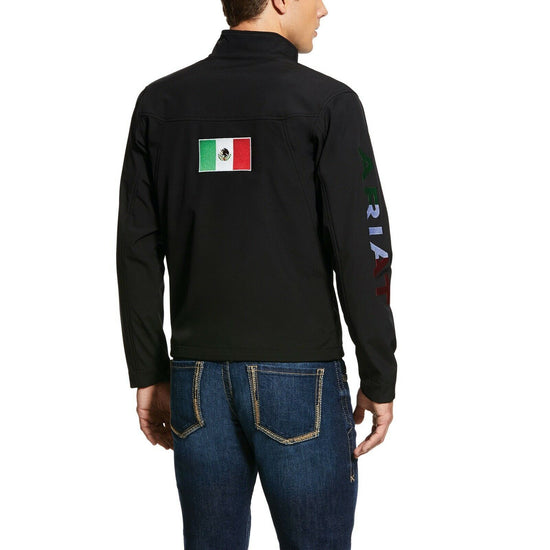 Ariat® Men's New Team Logo Black Mexico Flag Softshell Jacket 10031424