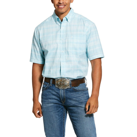 Ariat Men's Pro Series Neptune Blue Short Sleeve Button Shirt 10030737