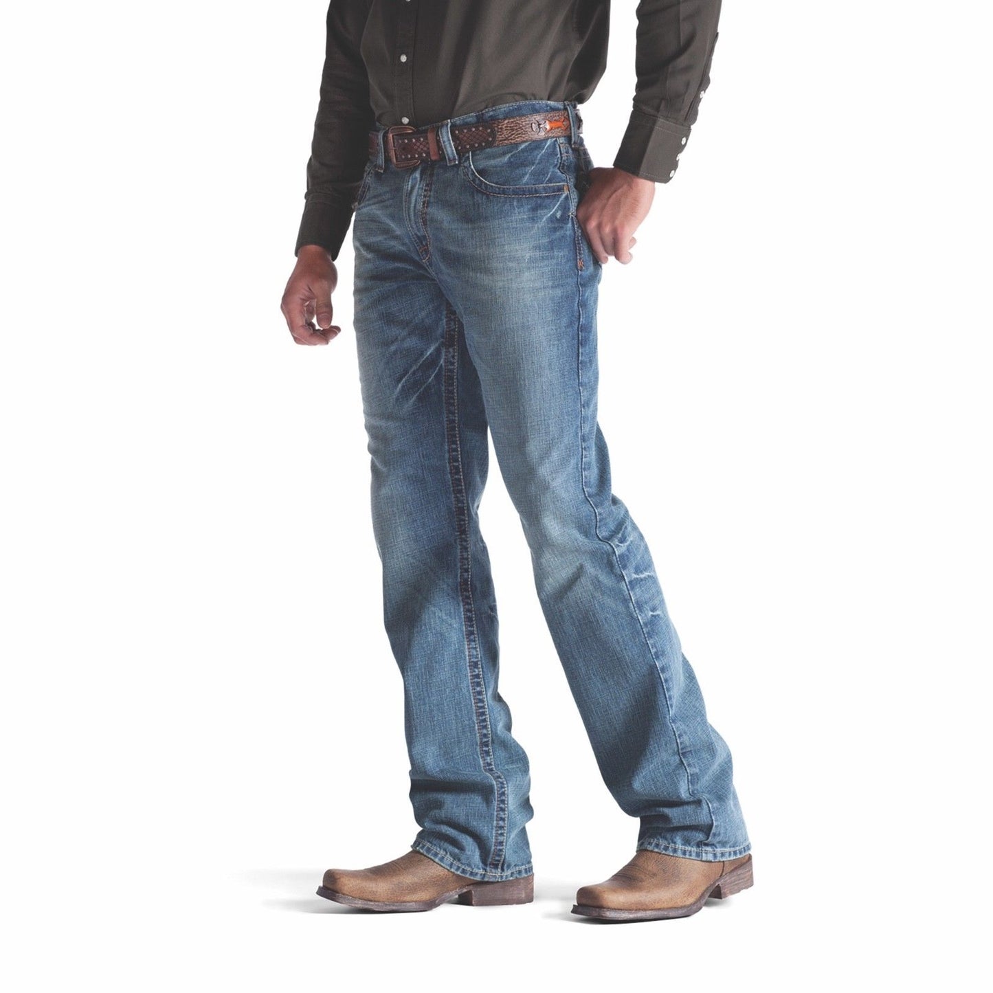 Load image into Gallery viewer, Ariat® Men&amp;#39;s M4 Low Rise Relaxed Fit Scoundrel Boot Cut Jeans 10008403 - Wild West Boot Store
