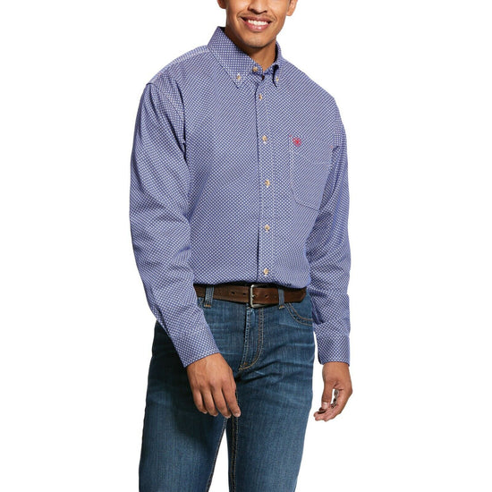 Ariat® Men's FR Liberty Cobalt Blue Long-Sleeve Work Shirt 10025421