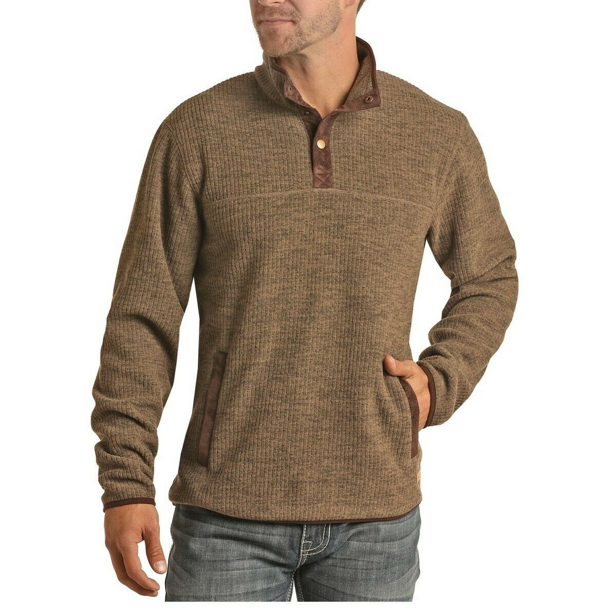 Powder River Outfitters Men's Taupe Fleece Pullover 91-6679-26