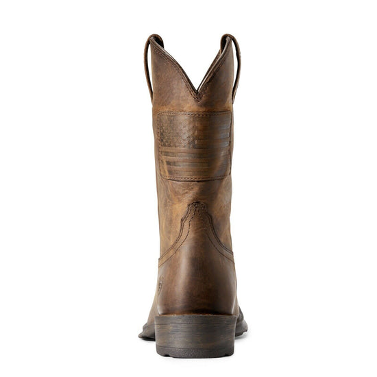 Ariat® Men's Rambler Patriot Distressed Brown Flag Boots 10029692