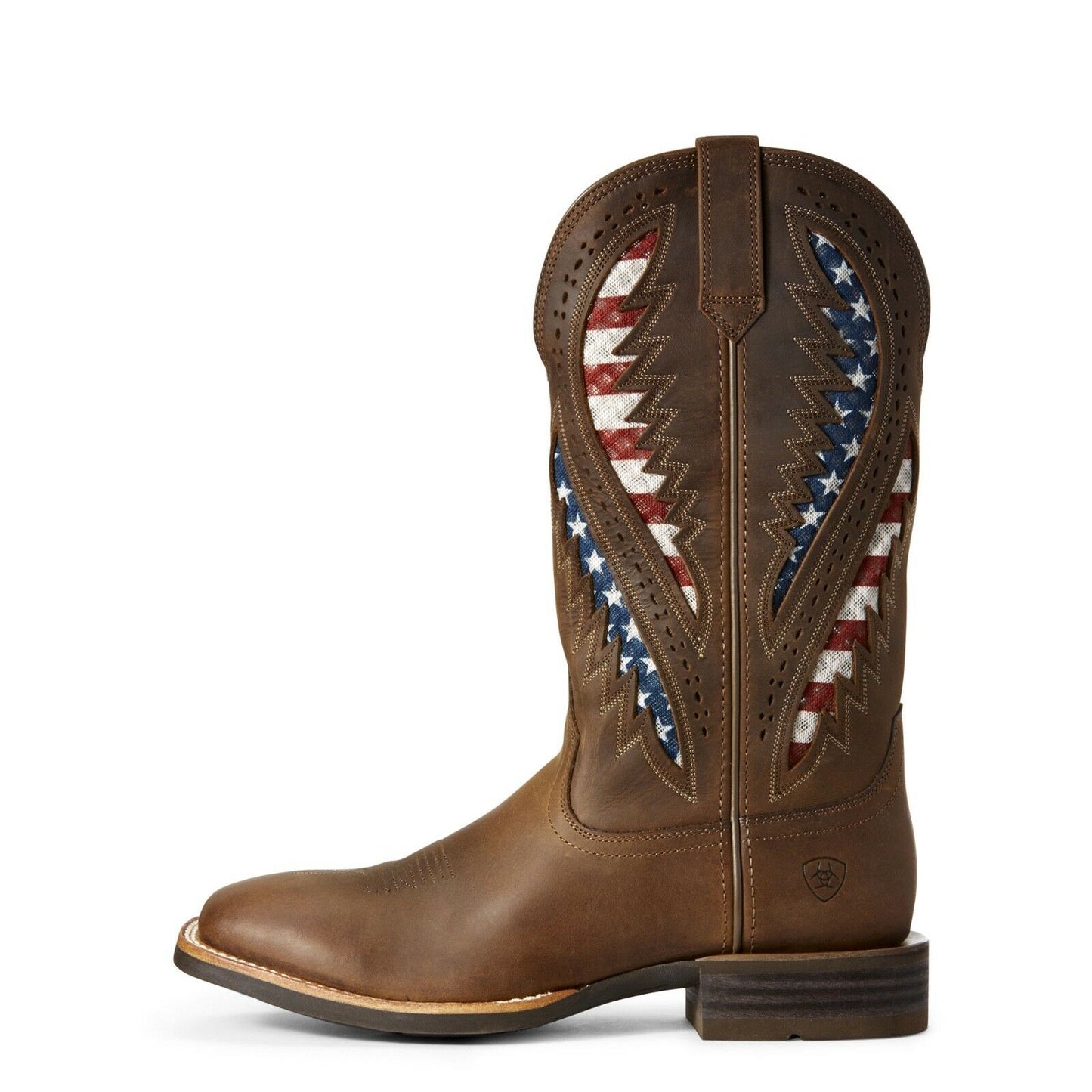 Ariat® Men's Quickdraw VentTEK® Brown Patriotic Flag Boots 10027165