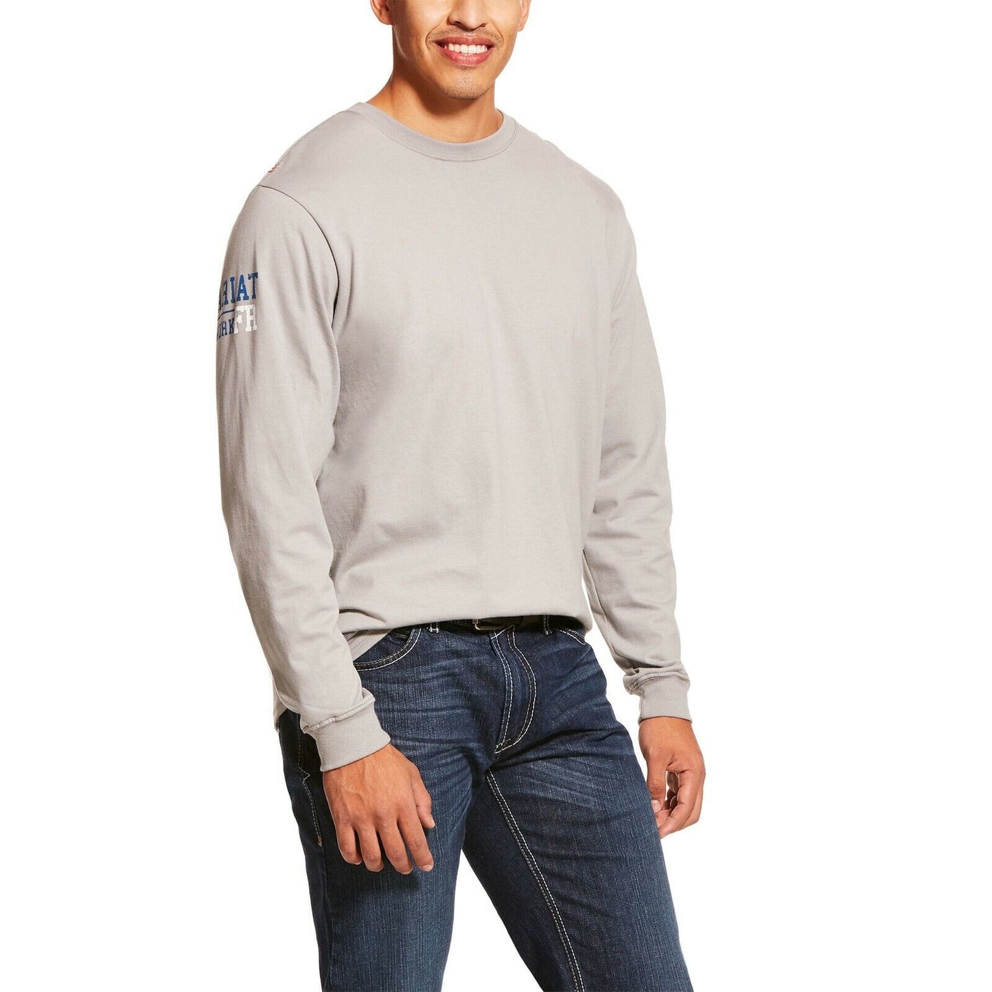 Ariat® Men's FR Americana Graphic Crew Silver Grey T-Shirt 10023952 ...