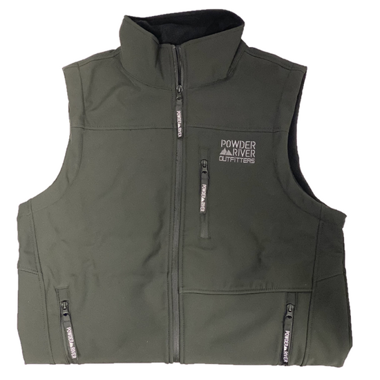 Powder River Outfitters Men's Full Zip Black Softshell Vest 98-9652-01