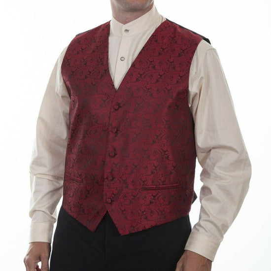 Scully Men's Classic Paisley Red Western Vest RW093N-RED