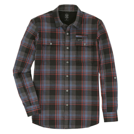 Load image into Gallery viewer, Wrangler Men&amp;#39;s Caviar Stripe Outdoor Eco Utility Flannel Shirt NSP51GV
