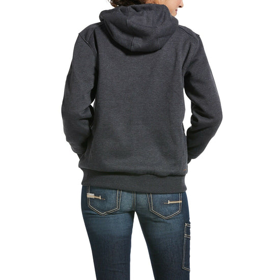 Ariat® Ladies Rebar™ All-Weather Logo Grey Full-Zip Hoodie 10032910
