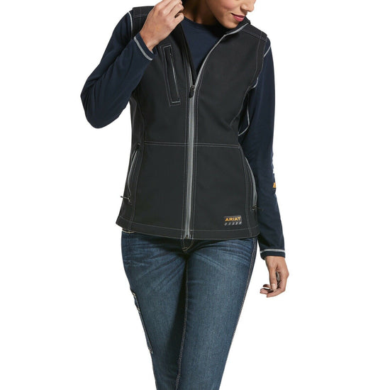 Ariat® Ladies Rebar™ Stretch Canvas Black Softshell Vest 10032916