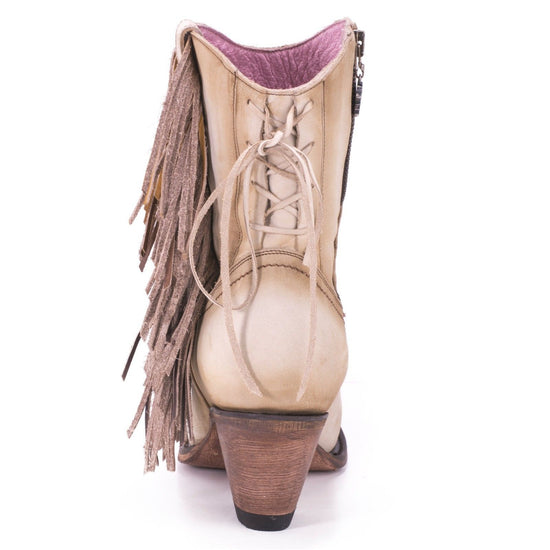 Junk Gypsy Ladies Spirit Animal Bone Suede Fringe Ankle Boot JG0040C - Wild West Boot Store