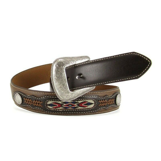 Load image into Gallery viewer, Nocona Men&amp;#39;s Top Hand Brown &amp;amp; Black with Overlay Belt N2479844
