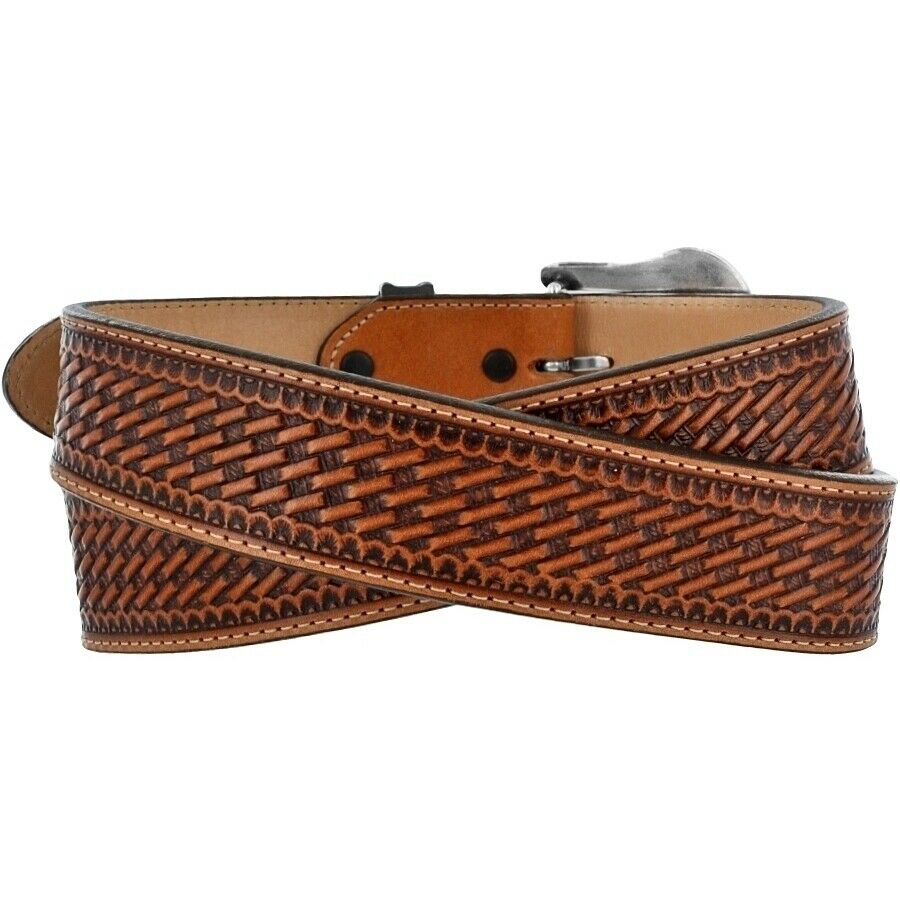 Load image into Gallery viewer, Justin Men&amp;#39;s Tan Bronco Leather Belt C12264
