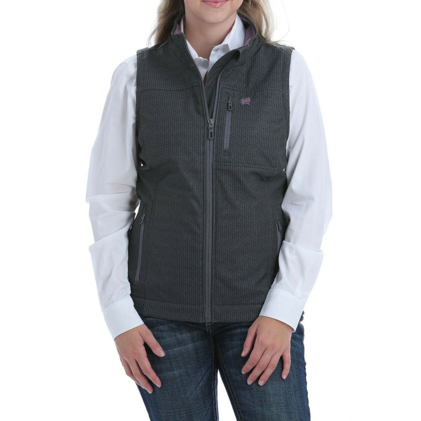 Load image into Gallery viewer, Cinch Ladies Concealed Carry Grey Printed Bonded Vest MAV9882004
