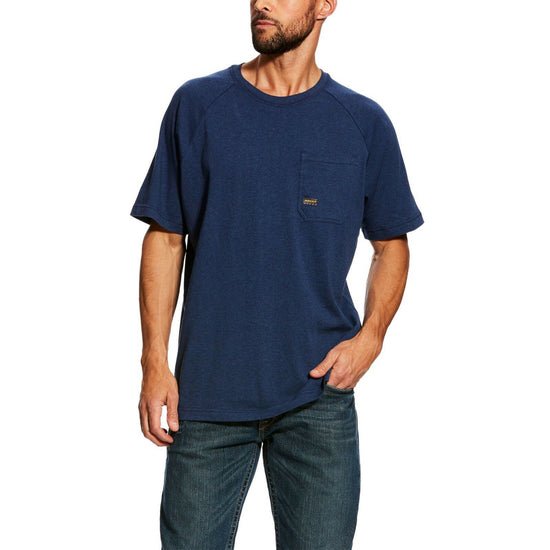 Ariat® Men's Rebar CottonStrong Navy Short Sleeve T-Shirt 10025378