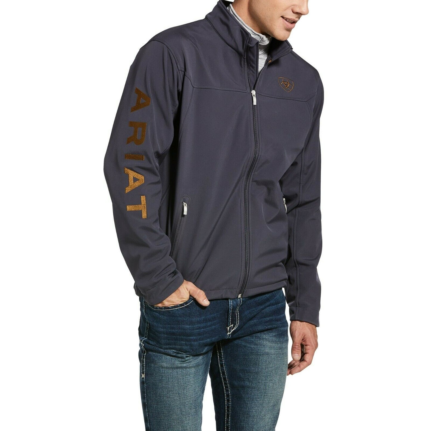 Ariat® Men's New Team Periscope Grey Softshell Jacket 10032688