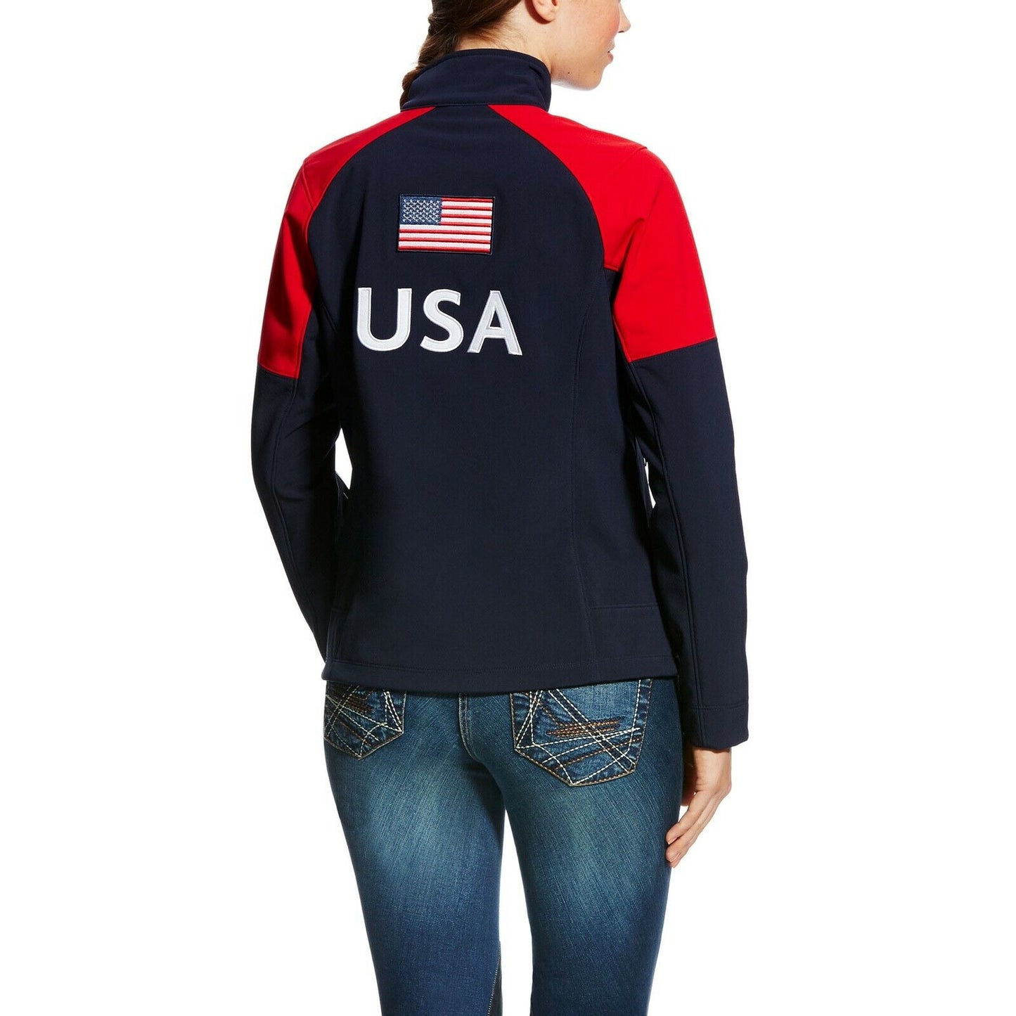 Ariat® Ladies Global Team USA Navy & Red Softshell Jacket 10022211