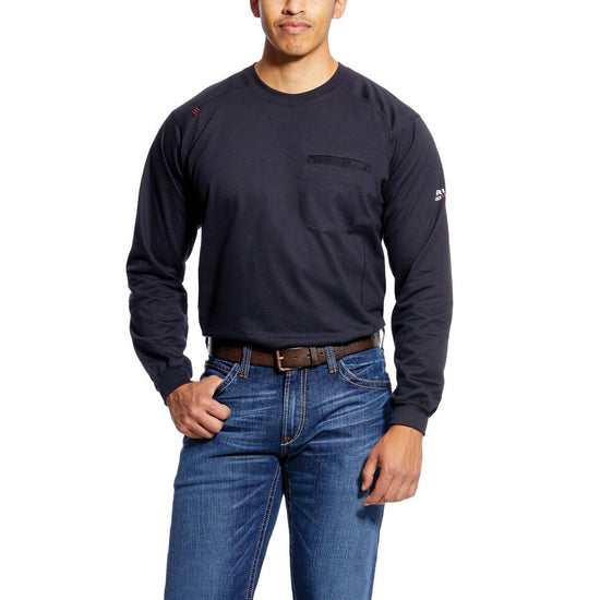 Ariat® Men's FR Air Crew Black Long Sleeve T-Shirt 10025386