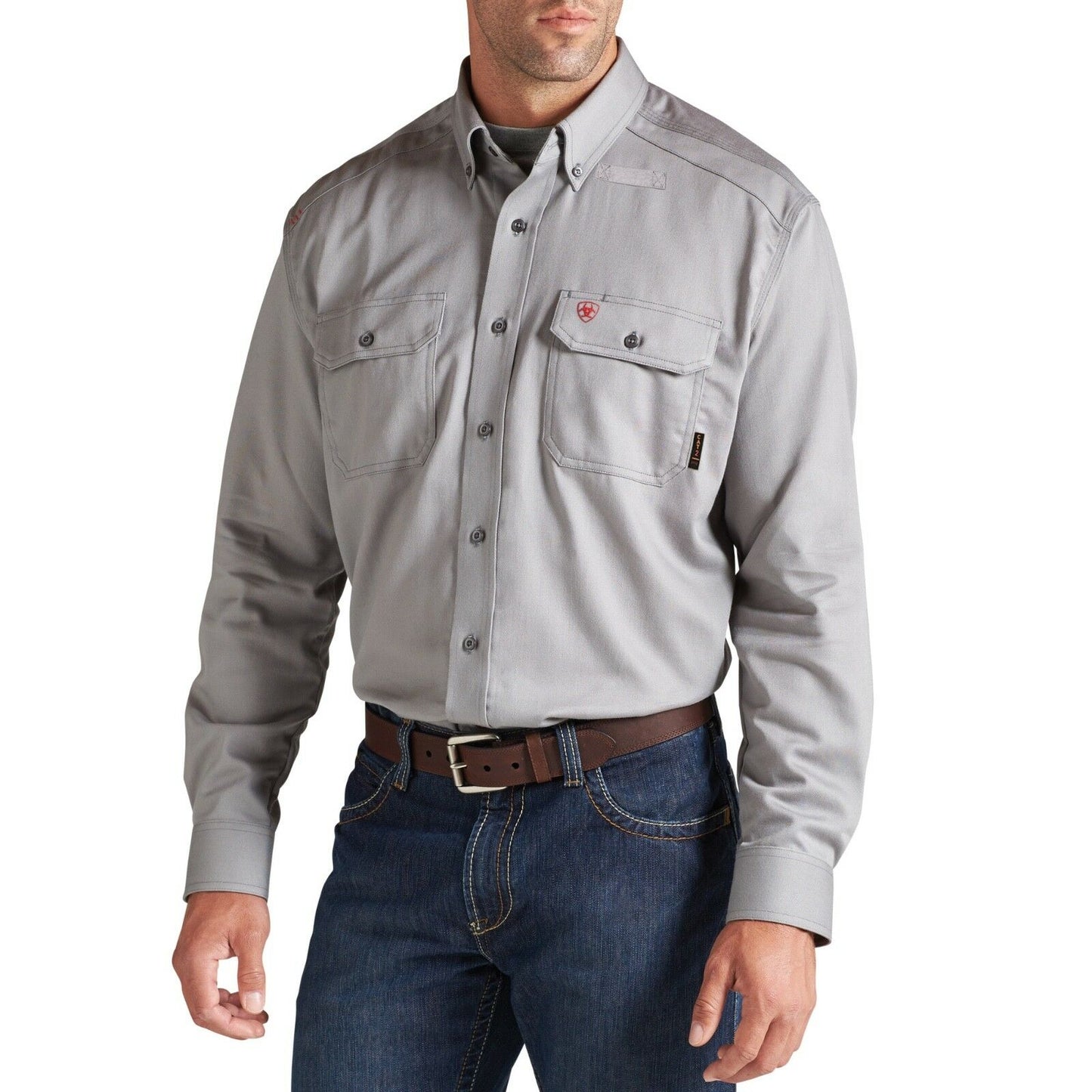 Ariat® Men's FR Flame Resistant Solid Silver Fox Work Shirt 10012253