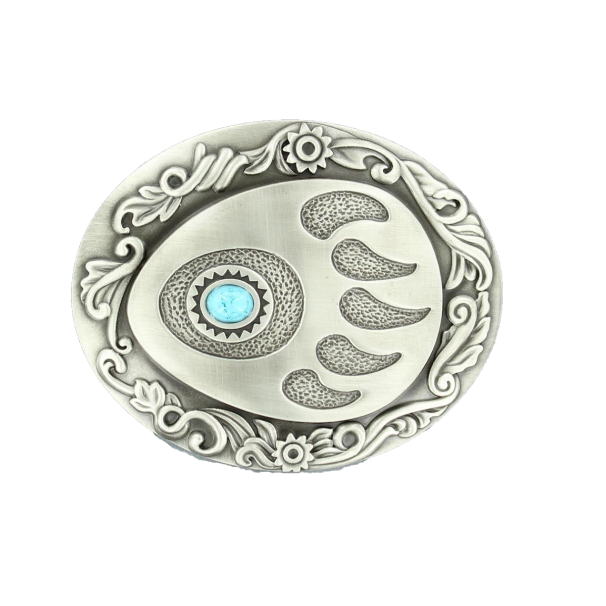 Load image into Gallery viewer, Nocona Turquoise Stone Bear Paw Belt Buckle 37952
