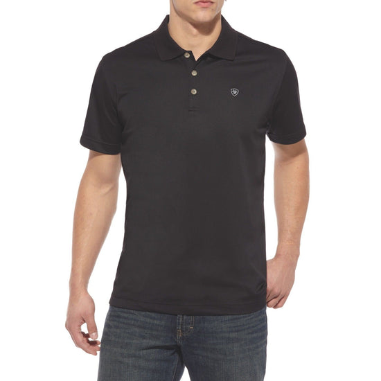 Load image into Gallery viewer, Ariat® Men&amp;#39;s Tek Polo Sun Protection Black Shirt 10009062
