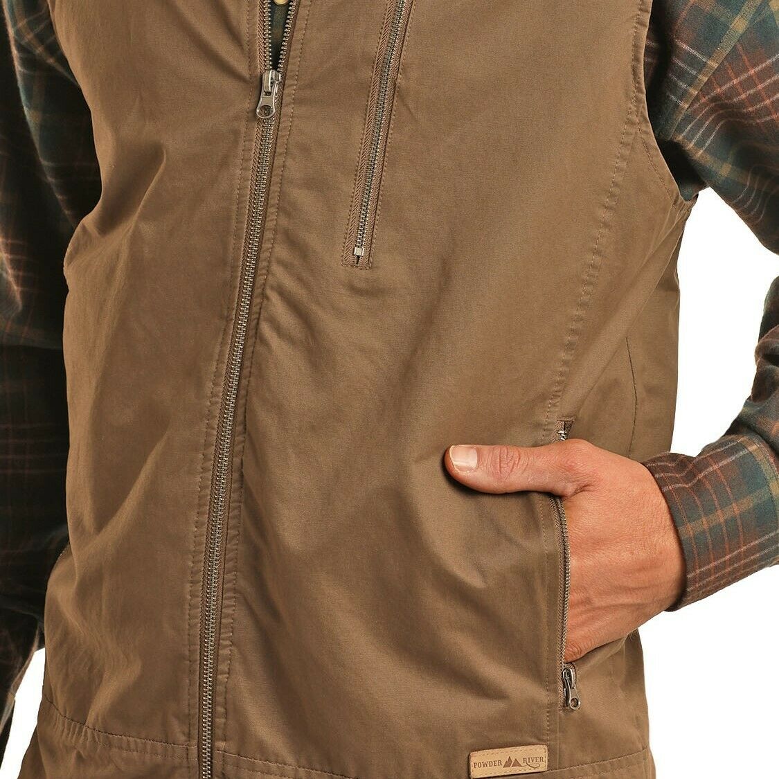 Powder River Outfitters Men's Cotton Brown Vest 98-6756-25