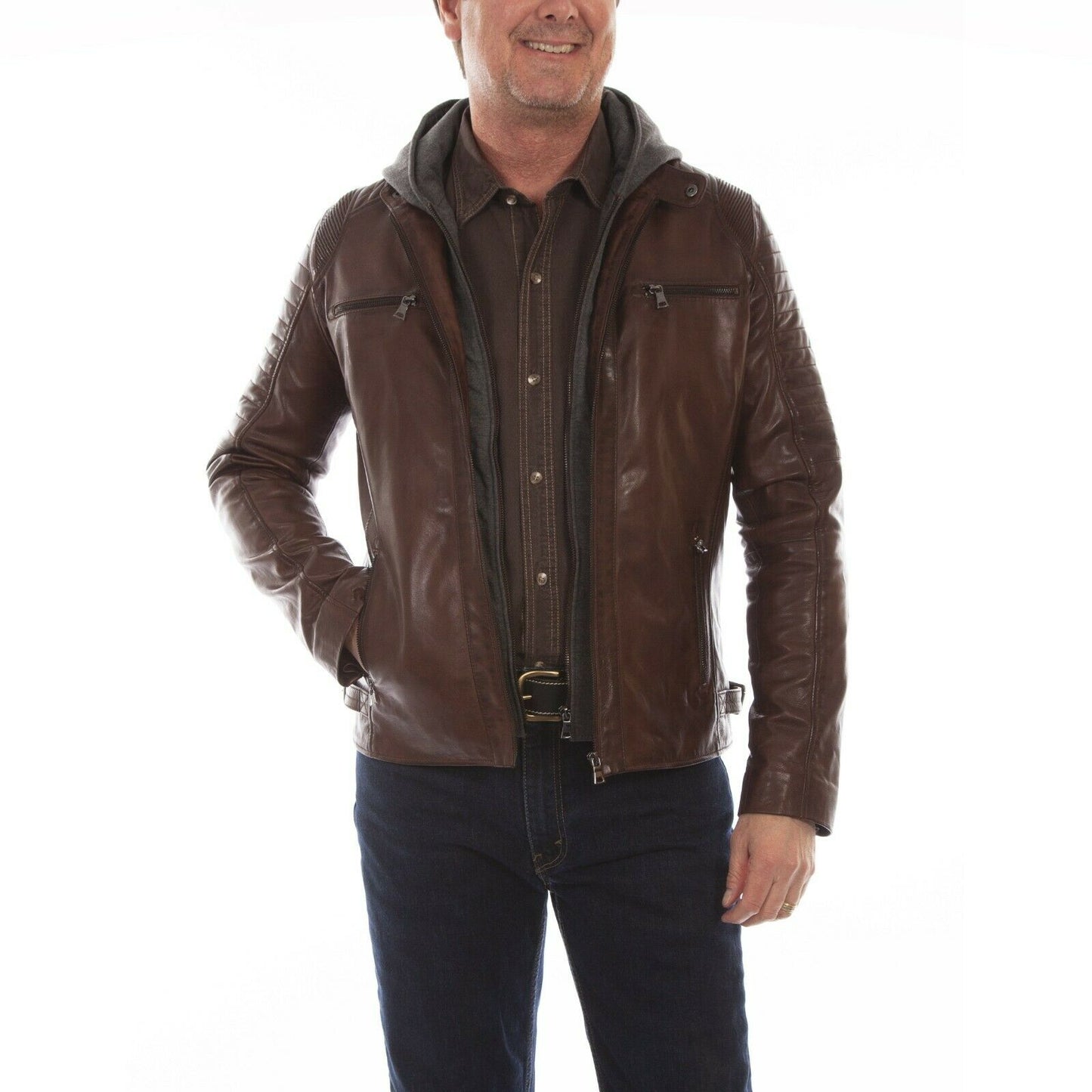 Scully Men's Brown Leather Jacket 1085-154