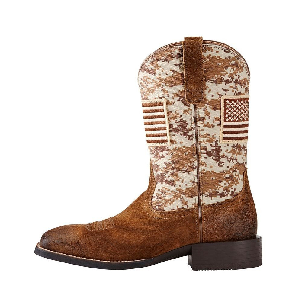 Ariat® Men's Sport Patriot Sand Storm Camo Amercan Flag Boots 10019959 - Wild West Boot Store