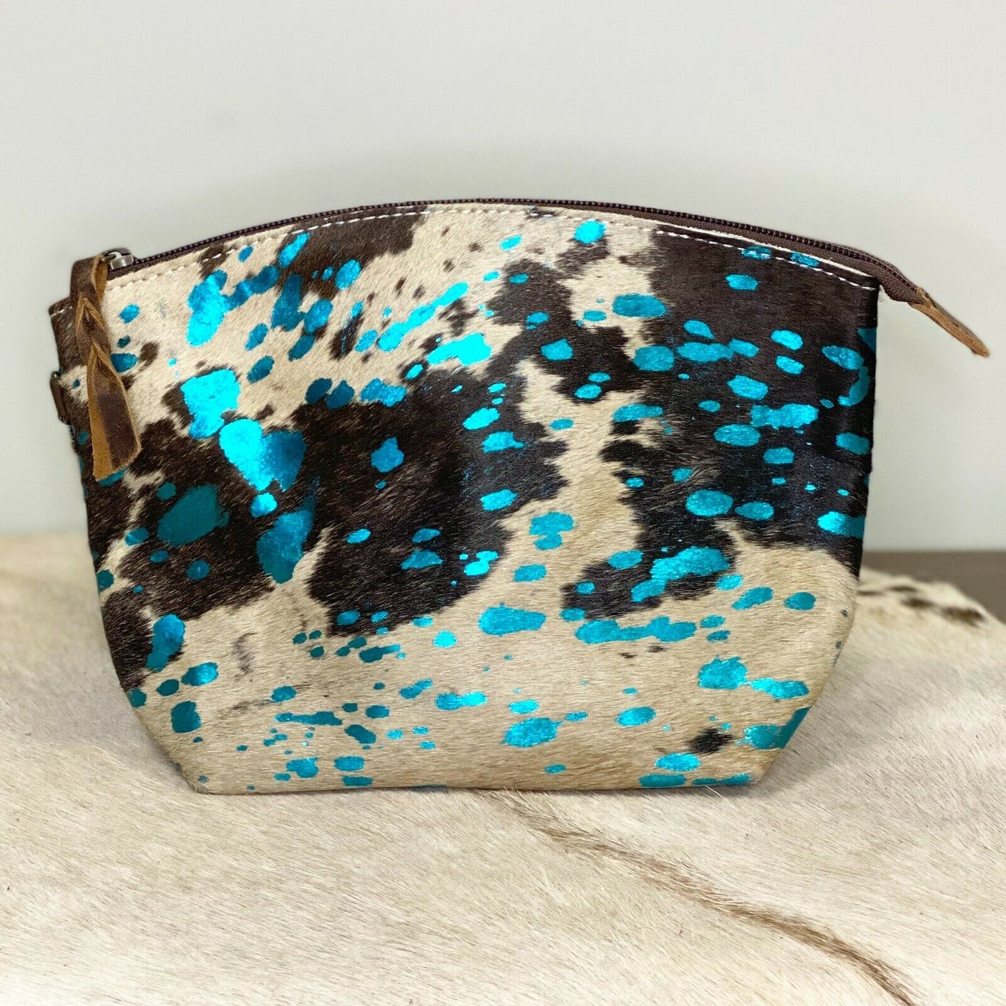 American Darling Cowhide & Spotted Turquoise Pouch ADBG443ACTRQ-L
