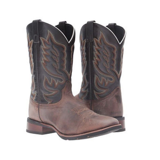 Laredo Men's Sand/Chocolate Montana Square Toe Western Boot 7800 - Wild West Boot Store