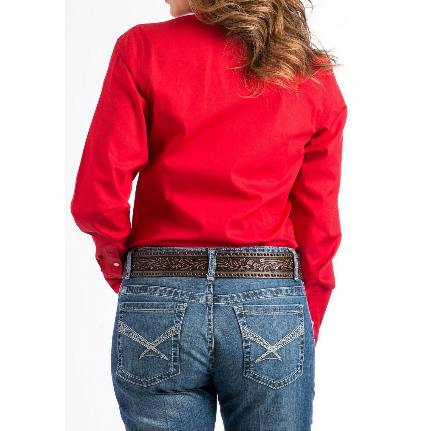 Load image into Gallery viewer, Cinch Ladies Solid Red Button-Down Shirt MSW9164032
