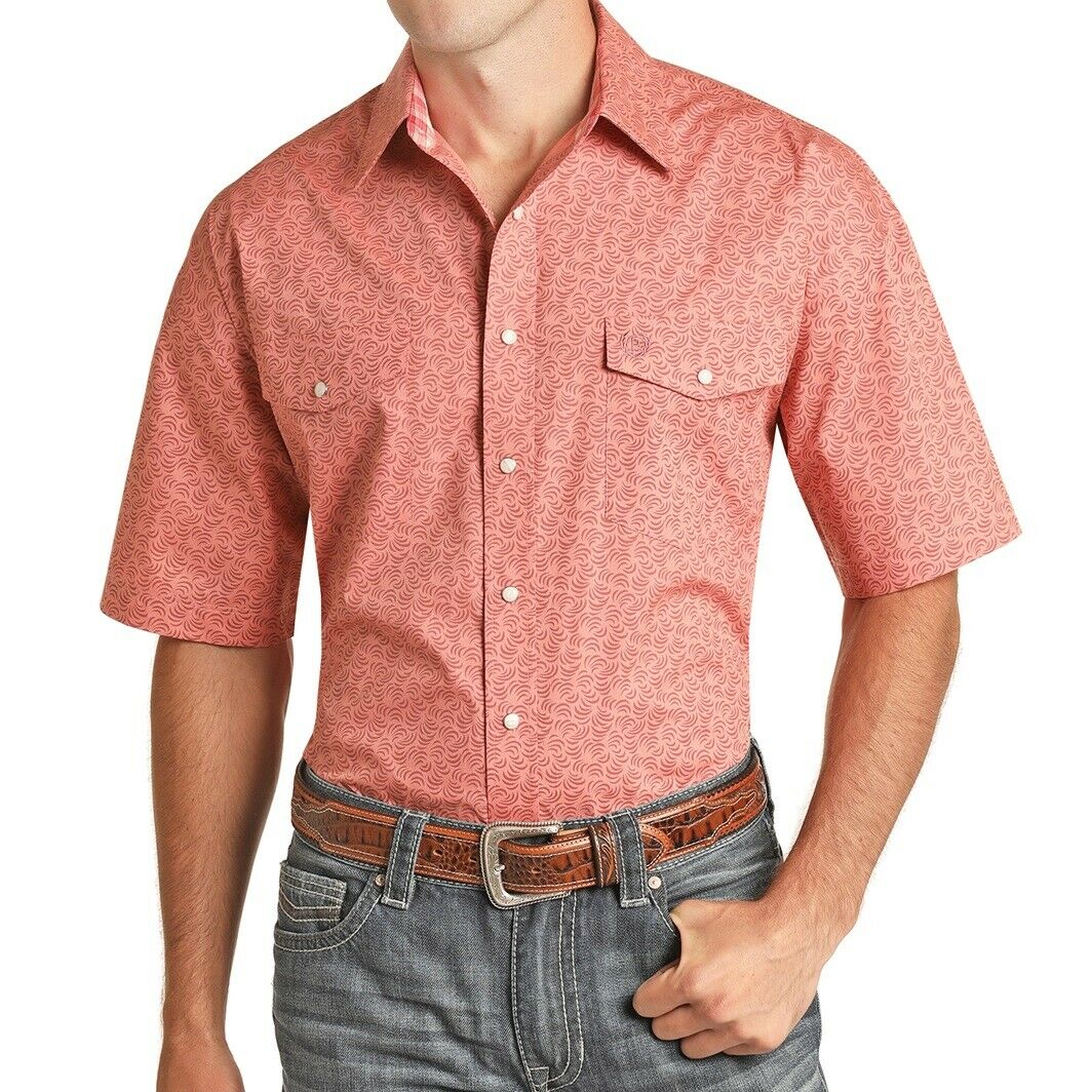 Panhandle Select Men's Poplin Print Button Down Shirt 37D4769