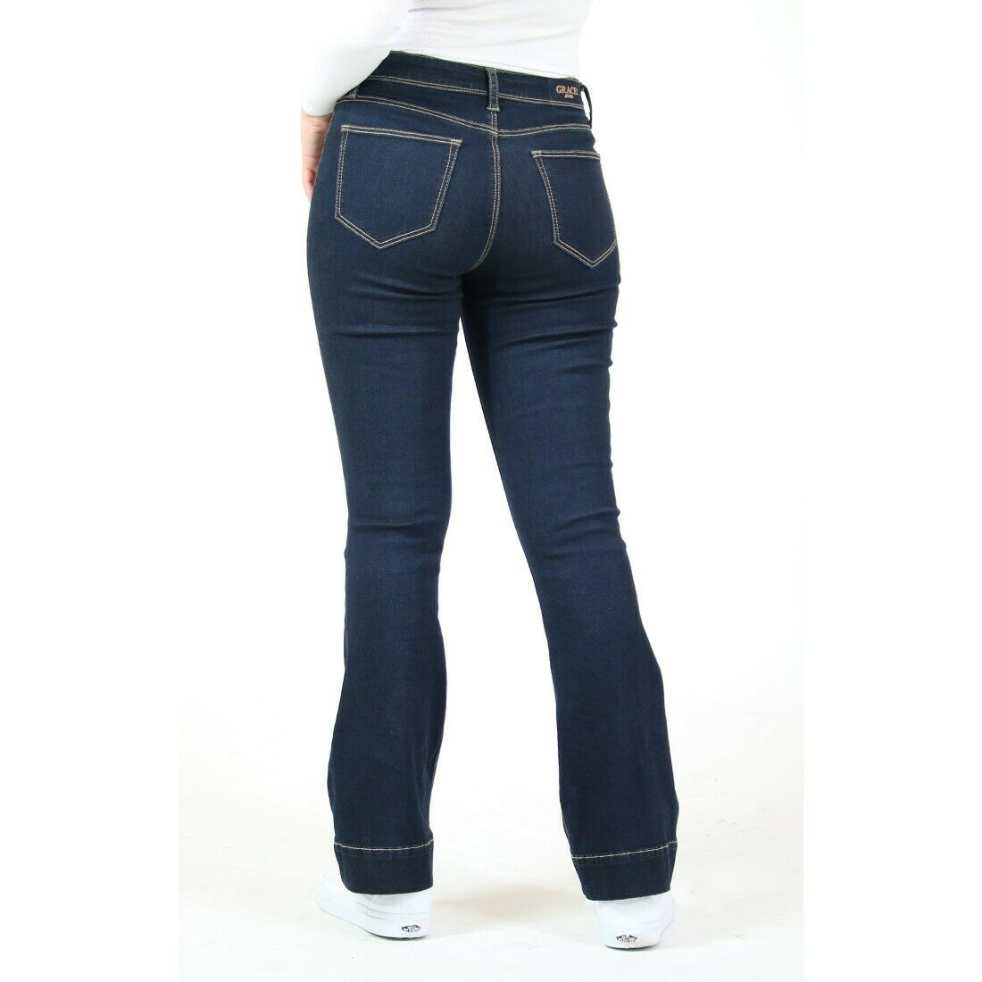 Grace in L.A. Ladies Easy Trouser Dark Blue Jeans EL81568-32