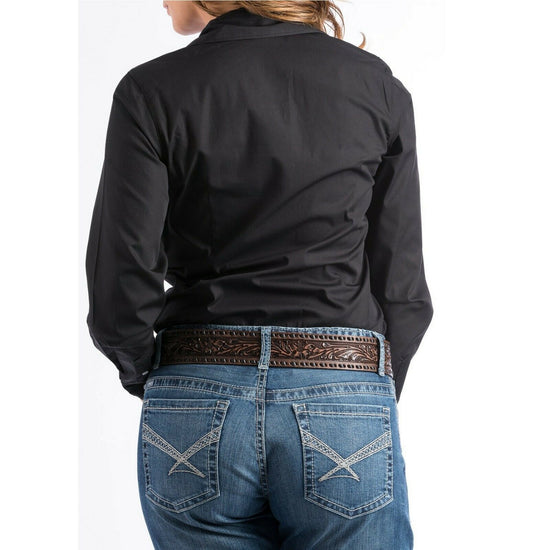 Cinch Ladies Solid Black Button-Down Shirt MSW9164027