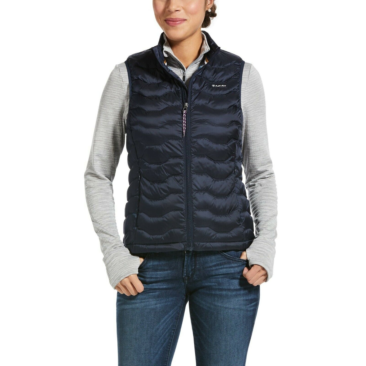 Load image into Gallery viewer, Ariat® Ladies Ideal 3.0 Down Insulated Navy Blue  Vest 10032646
