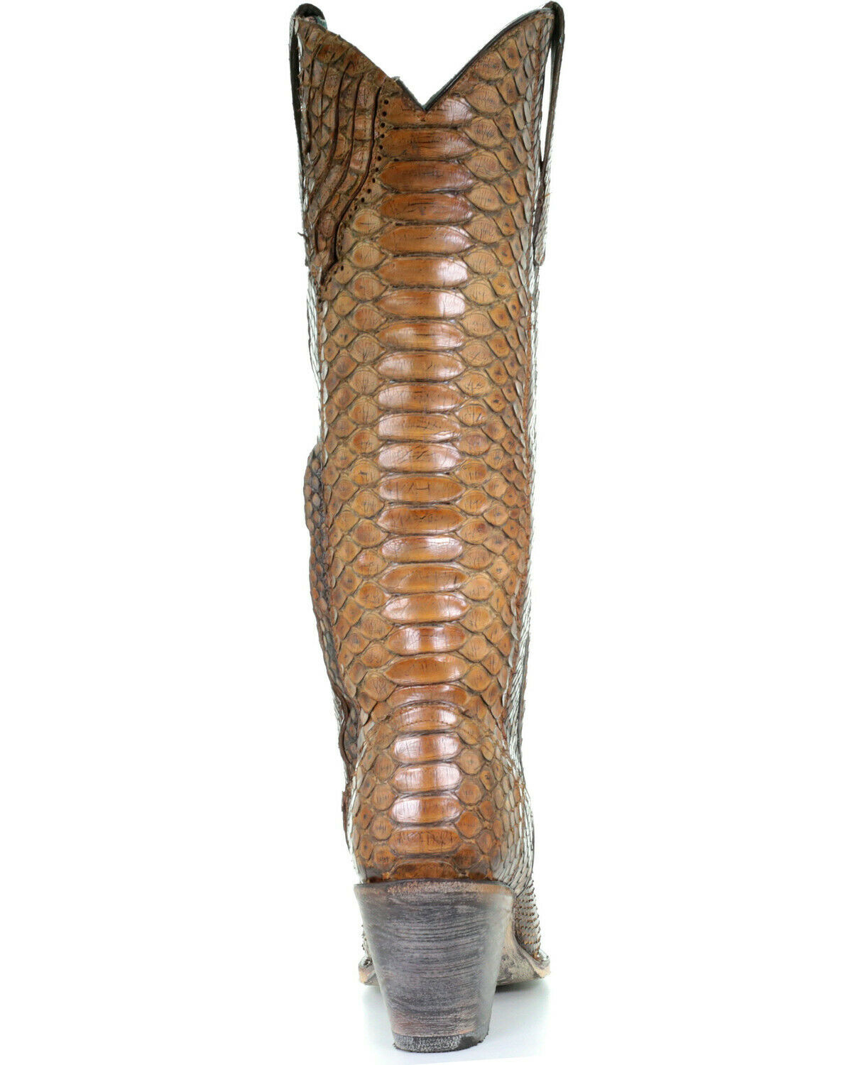 Corral Ladies Tan Full Python Snakeskin Zip-Up Knee-High Boots A3667