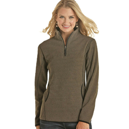 Powder River Outfitters Ladies Brown Fleece Pullover Jacket 51-6661-31