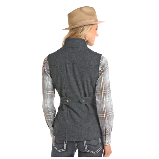 Powder River Outfitters® Ladies Heather Navy Wool Fitted Vest 58-2632