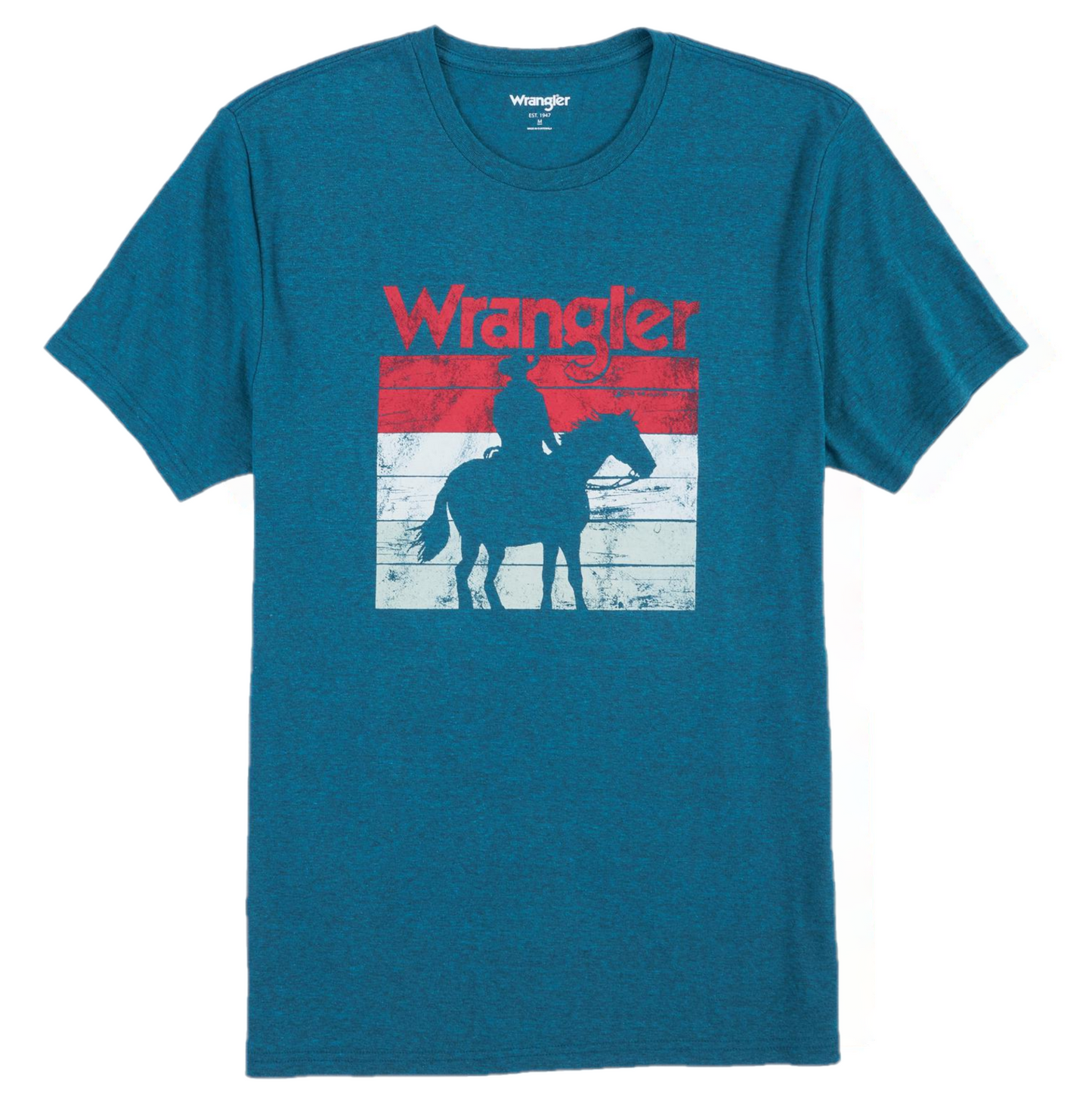 Wrangler® Men's Cyan Pepper Heather Graphic T-Shirt 112315034