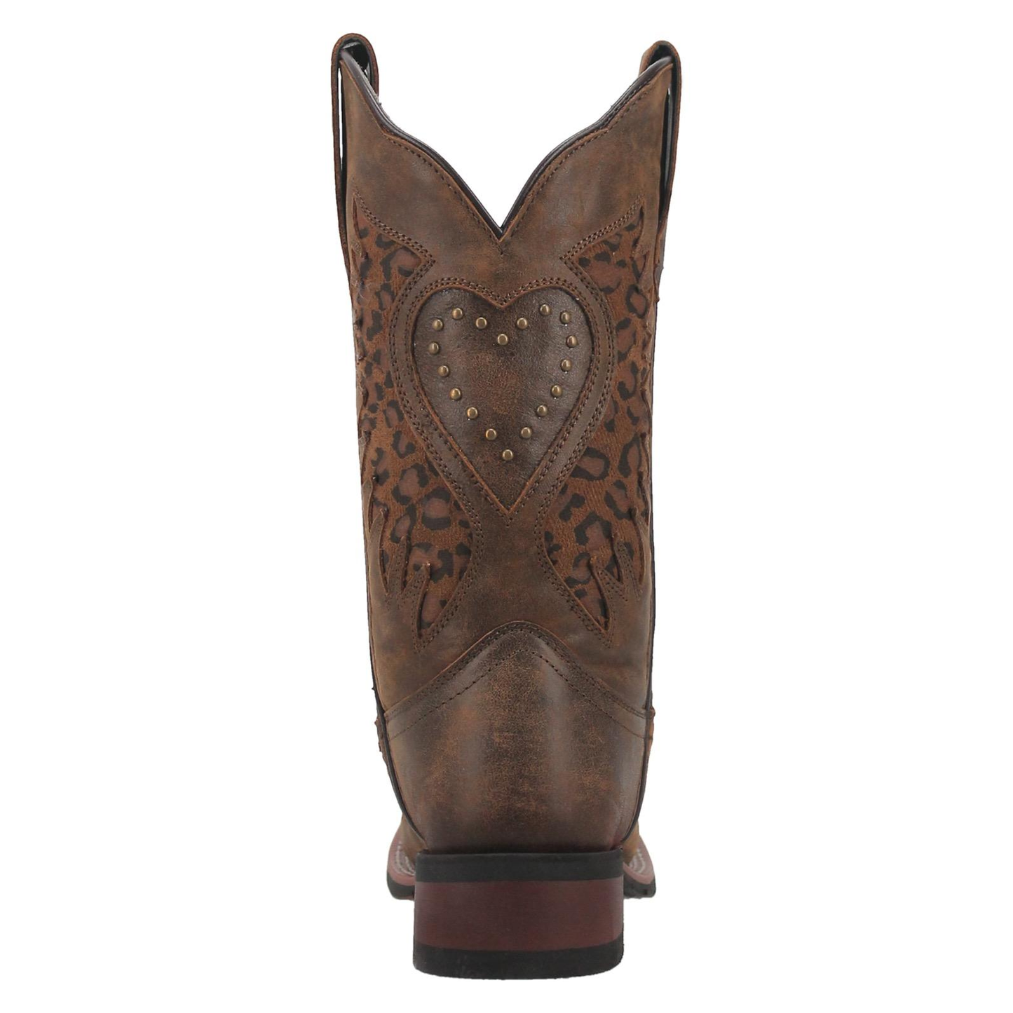 Laredo® Ladies Emmylou Leopard Print Inlay Brown Western Boots 5889
