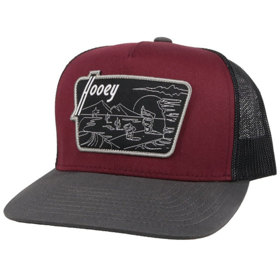 Hooey Men's Davis 5-panel Maroon & Black Trucker Cap 2141T-MABK