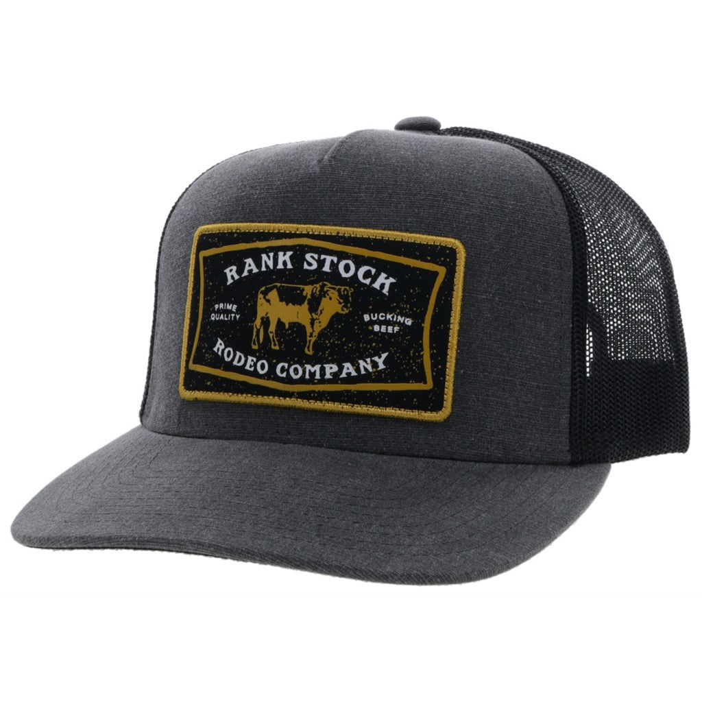 Hooey Men's Rank Stock 5-panel Charcoal & Black Trucker Cap 2158T-CHBK