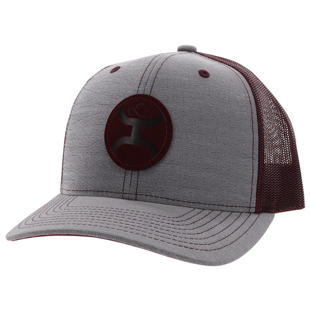 Hooey Men's Blush 6-panel Burgundy & Grey Trucker Cap 2205T-GYBU